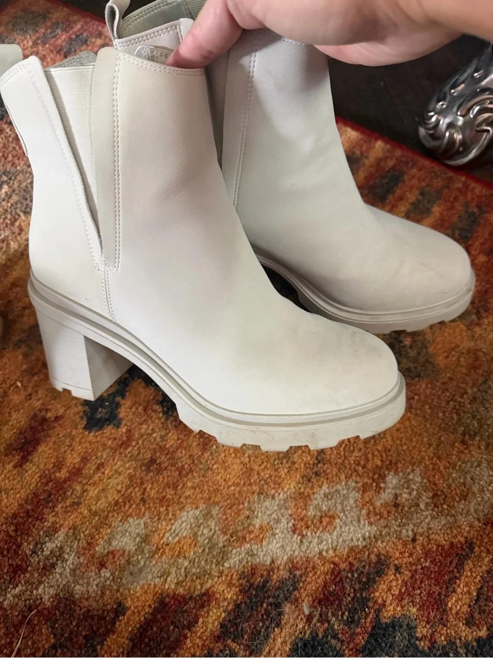 Women's White Chelsea Ankle Boots - Sleek Slip-On Style